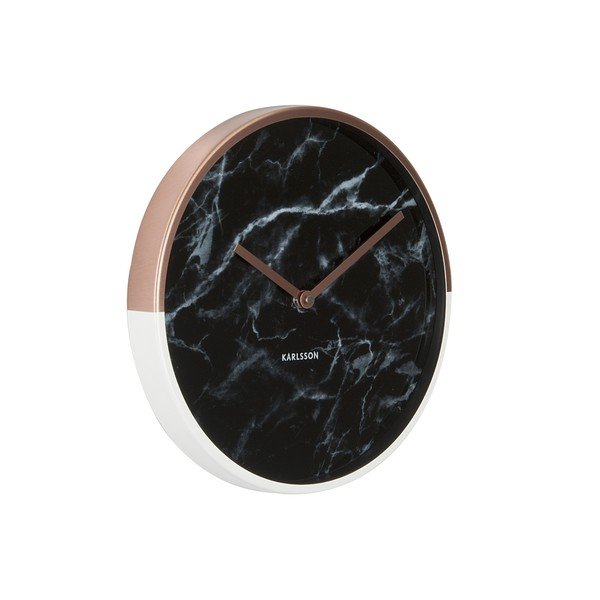 Zegar marmurowy ze wskazówkami w miedzianej barwie Karlsson Marble Delight-image-1