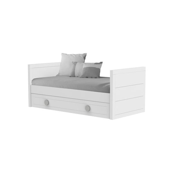 Białe łóżko jednoosobowe z szufladą Trébol Mobiliario Sport, 90x190 cm