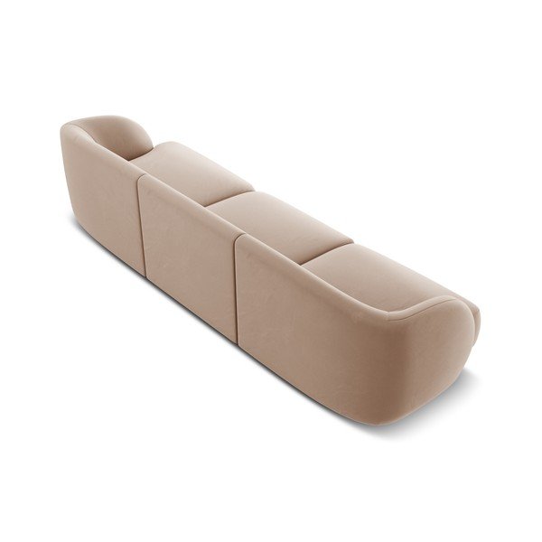 Beżowa aksamitna sofa 259 cm Miley  – Micadoni Home-image-3