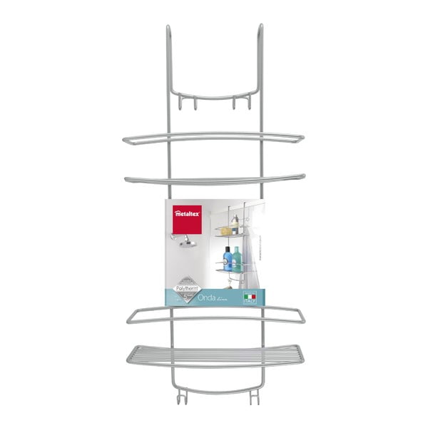 Półka łazienkowa 2-piętowa Metaltex Onda-image-3