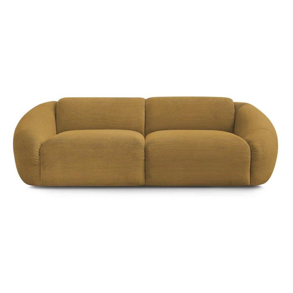 Musztardowa sztruksowa sofa 250 cm Tina – Bobochic Paris