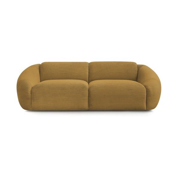 Musztardowa sztruksowa sofa 250 cm Tina – Bobochic Paris