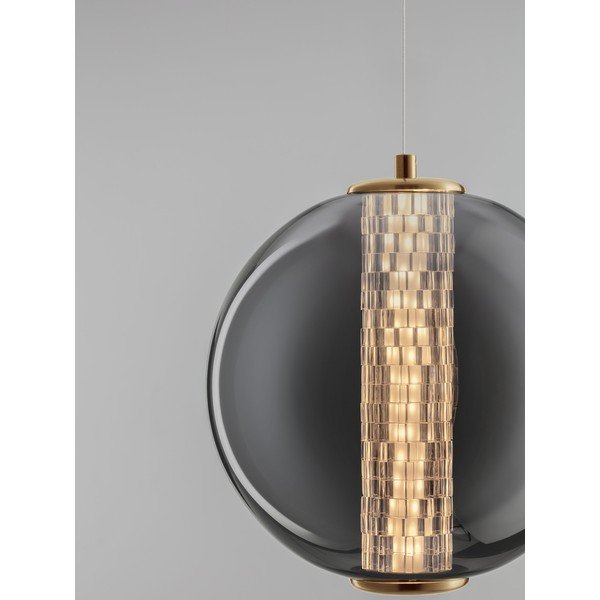 Szara metalowa lampa wisząca LED ze szklanym kloszem ø 22 cm Navi – Nova Luce-image-4