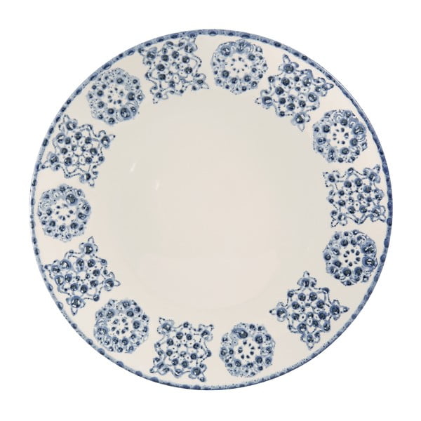 Niebiesko-biały talerz kamionkowy Côté Table Faro, ⌀ 26,5 cm