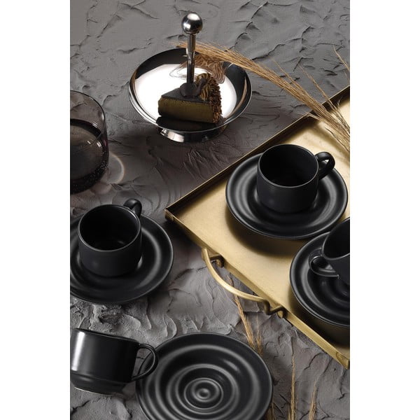 Czarne filiżanki zestaw 6 szt. na espresso 75 ml – Kütahya Porselen-image-1