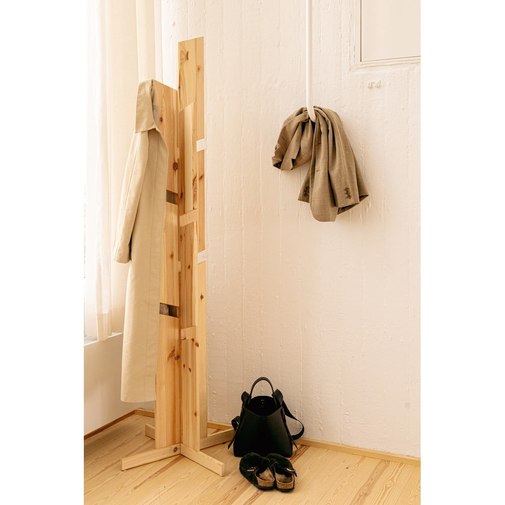 Wieszak z litego drewna sosnowego w naturalnym kolorze 60x186 cm Keeper – Karup Design (zdjęcie 11)
