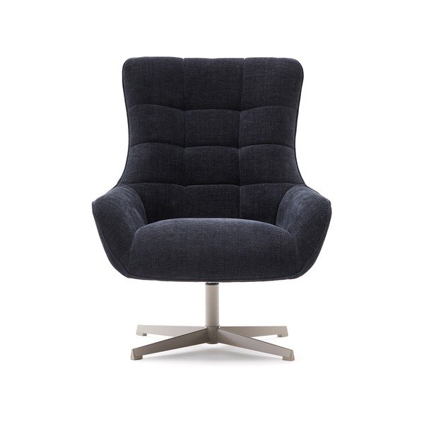 Szaroniebieski obrotowy fotel z tkaniny szenilowej Teryl – Kave Home