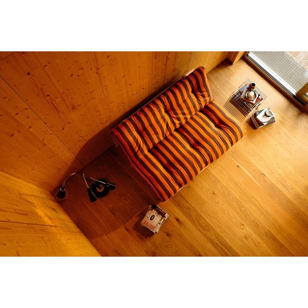 Pomarańczowa/brązowa rozkładana sofa 140 cm Roots – Karup-image-3
