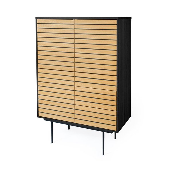 Komoda w dekorze drewna dębowego Woodman Stripe Oak-image-2