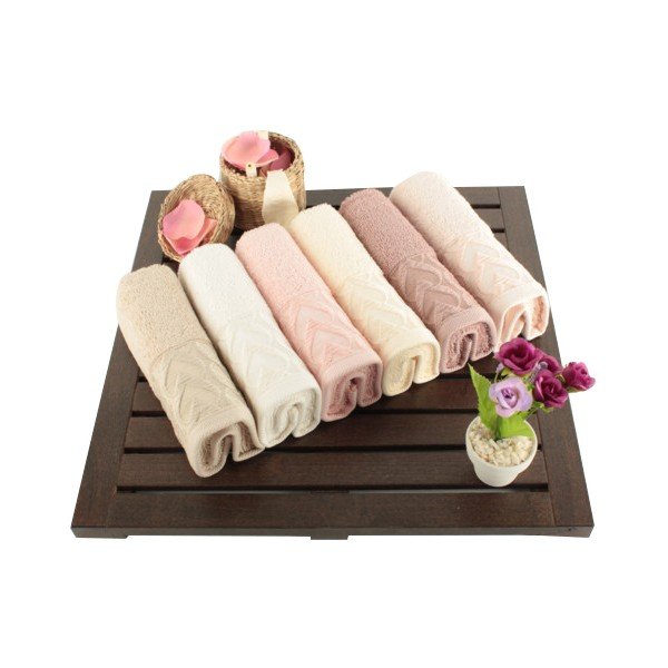 Zestaw 6 bawełnianych ręczników Kalp, 30x50 cm