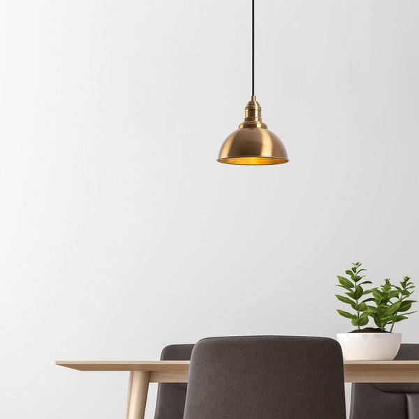 Lampa wisząca w kolorze brązu z metalowym kloszem ø 21 cm Varzan – Opviq lights-image-4