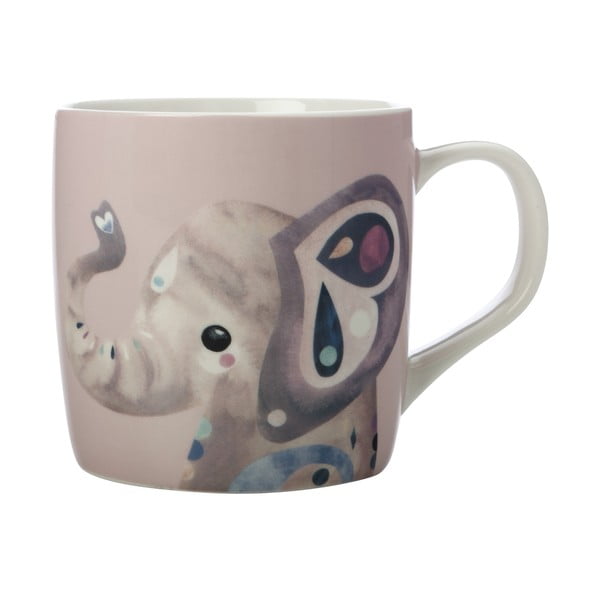 Różowy porcelanowy kubek Maxwell & Williams Pete Cromer Elephant, 375 ml