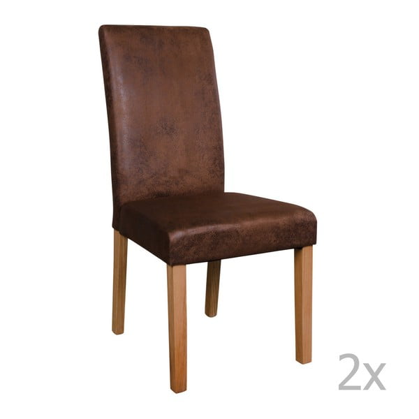 Zestaw 2 brązowych krzeseł House Nordic Mora