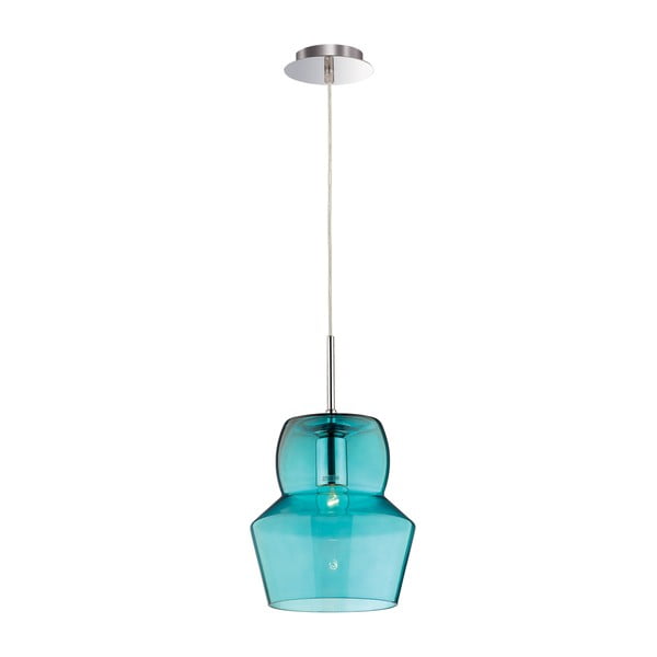 Niebieska lampa wisząca Evergreen Lights Crido Glass Light, 22 cm