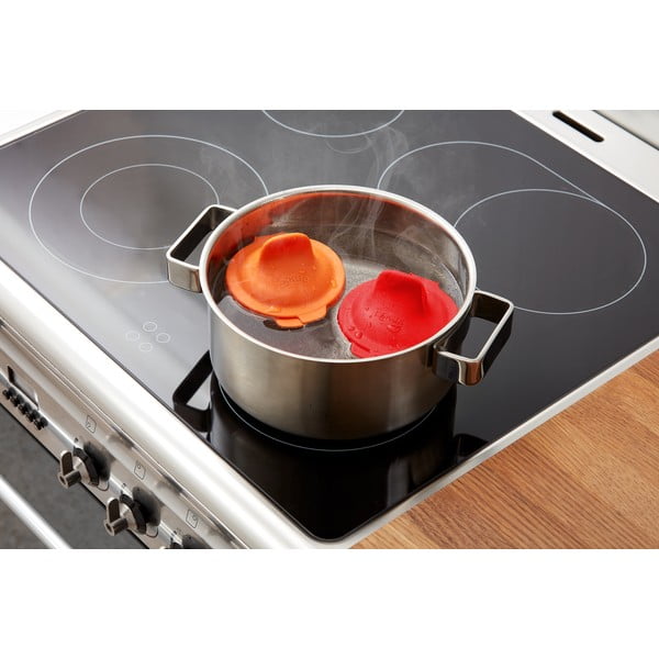 Czerwona silikonowa forma do jajek w koszulkach Lékué Pouched-image-1