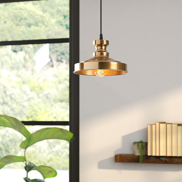 Lampa wisząca w kolorze złota z metalowym kloszem ø 22 cm Berceste – Opviq lights-image-1