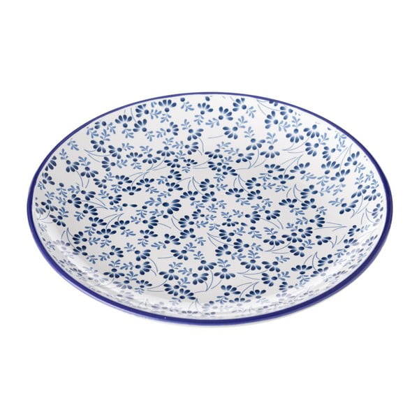 Niebiesko-biały talerz Unimasa Meadow