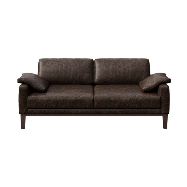 Ciemnobrązowa sofa skórzana MESONICA Musso, 173 cm