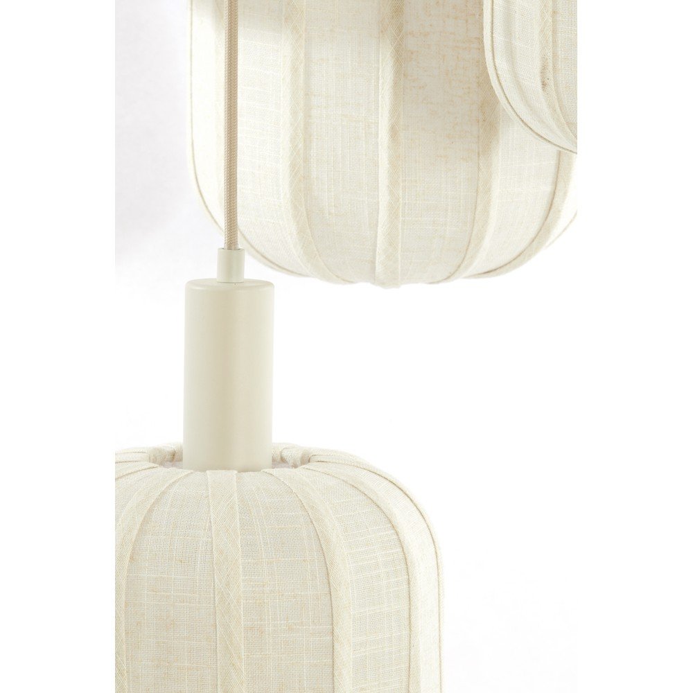 Kremowa lampa wisząca z tekstylnym kloszem ø 50 cm Tufia – Light & Living (zdjęcie 3)
