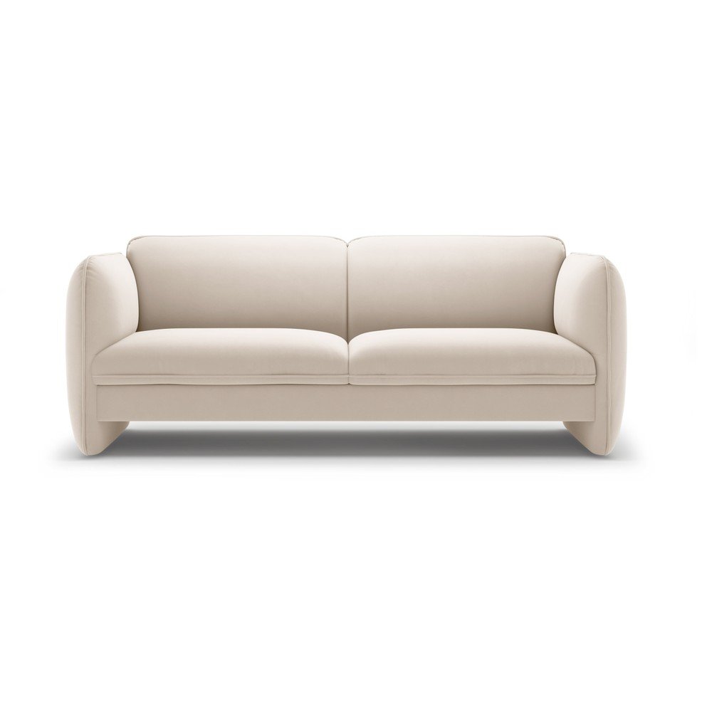 Kremowa aksamitna sofa 204 cm Georgia – Micadoni