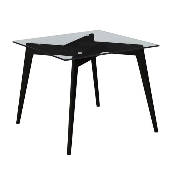 Kwadratowy stół do jadalni z czarnymi nogami Marckeric Janis, 90x90 cm