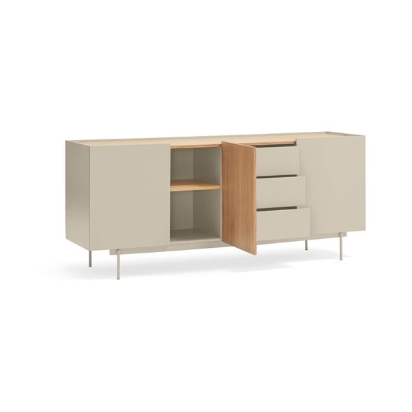 Beżowo-naturalna niska komoda w dekorze dębu 180x78 cm Otto – Teulat-image-3