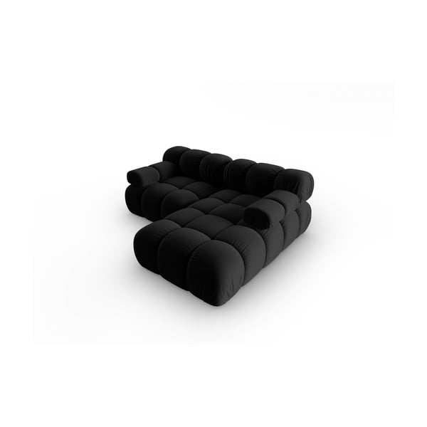 Czarny aksamitny narożnik (prawostronny) Bellis – Micadoni Home-image-4