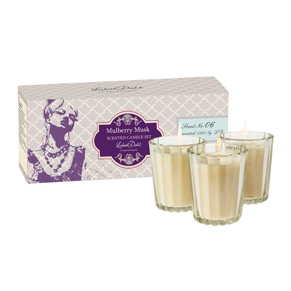 Zestaw 3 świeczek zapachowych Mullbery Musk Lisbeth Dahl
