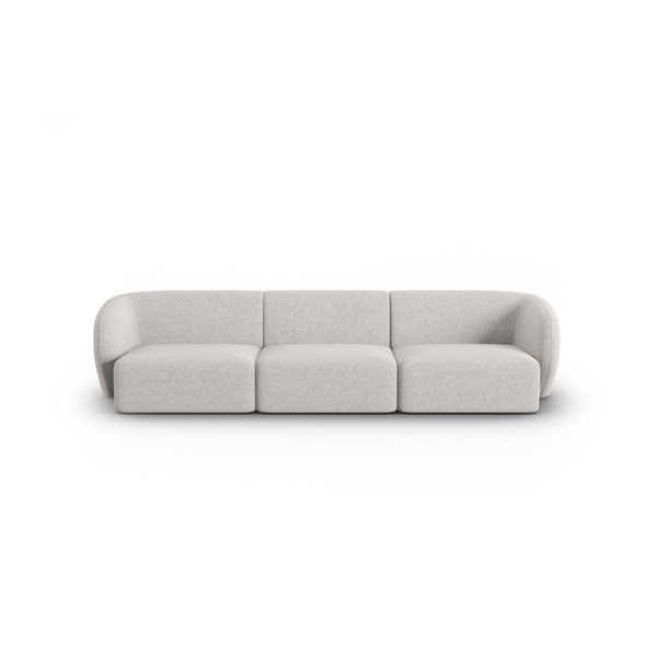Jasnoszara sofa  z tkaniny szenilowej 266 cm Paolo – Milo Casa