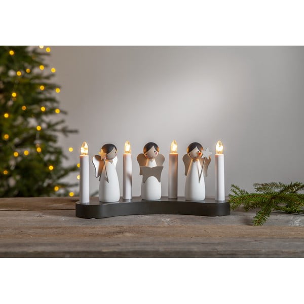 Biały świąteczny świecznik Star Trading Angel Choir, dł. 31 cm