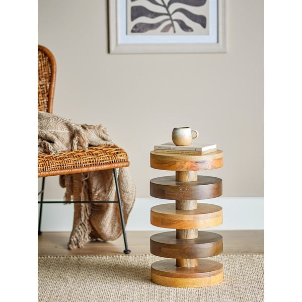 Okrągły stolik z litego drewna mango ø 25 cm Franka – Bloomingville-image-1