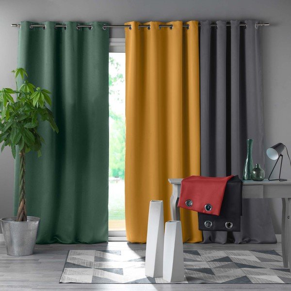 Zasłona zaciemniająca w kolorze ochry 135x240 cm Occult – douceur d'intérieur-image-2