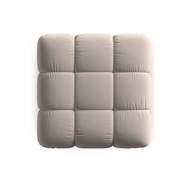 Jasnobrązowy aksamitny podnóżek modułowy Bellis – Micadoni -image-4