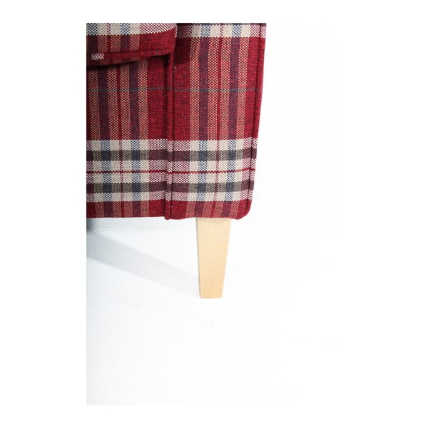 Czerwony fotel w kratę Max Winzer Lorris-image-2