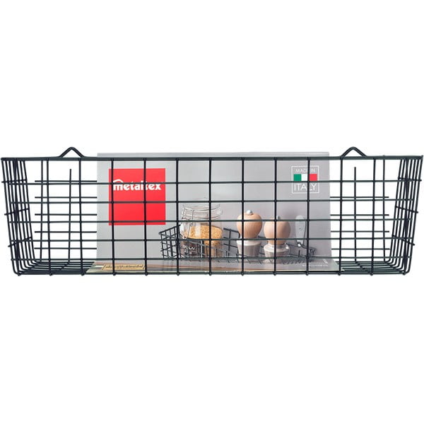 Czarny ścienny koszyk kuchenny Metaltex Koala Lava-image-3