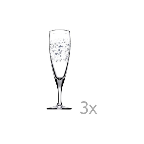 Zestaw 3 kieliszków do szampana Paşabahçe Wishes, 210 ml
