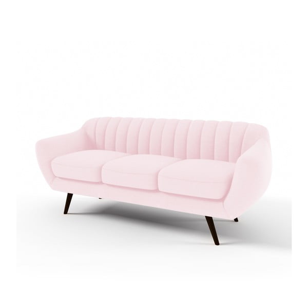 Pastelowo-różowa 3-osobowa sofa Vivonita Kennet