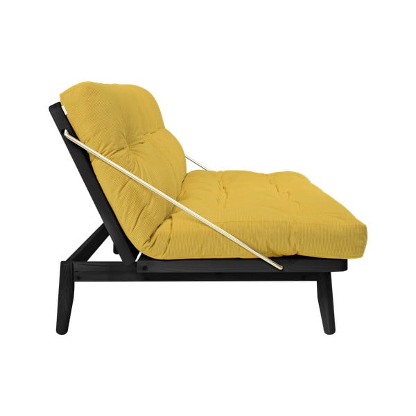 Sofa rozkładana ze sztruksową tapicerką Karup Design Folk Black/Honey-image-4