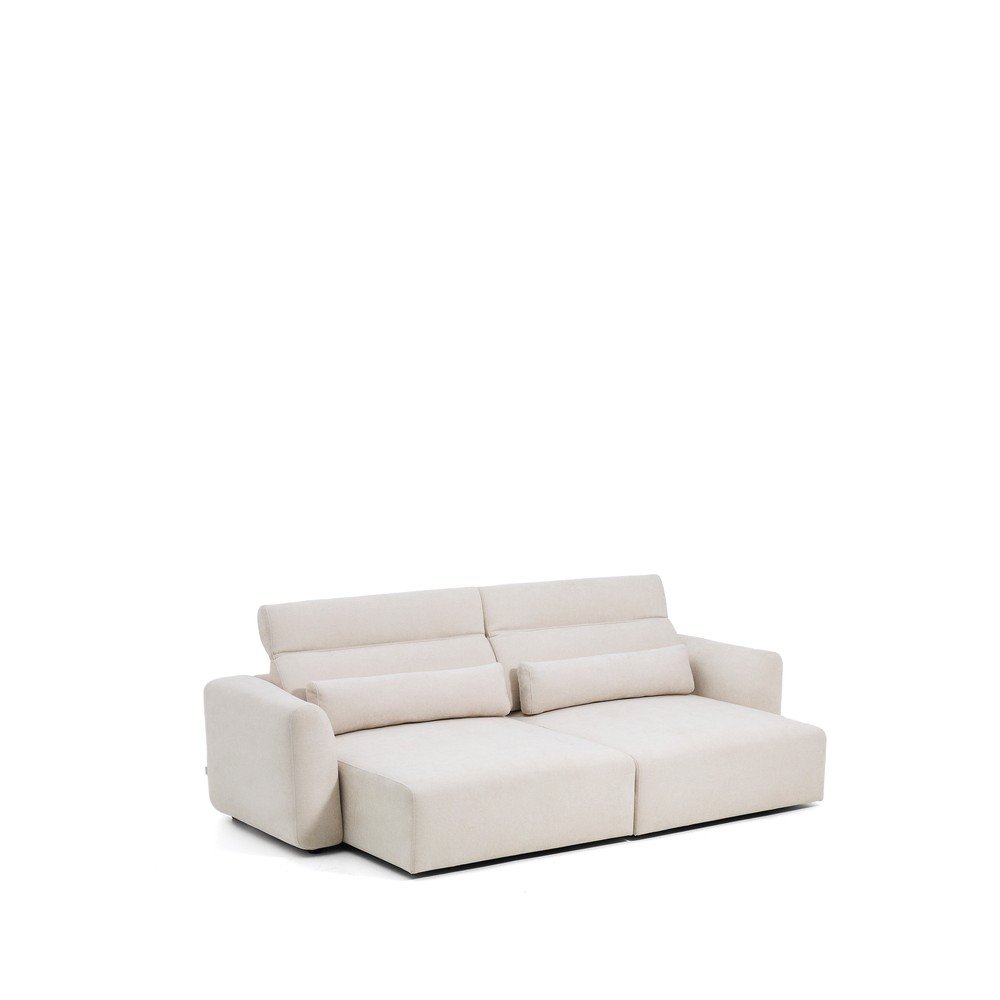 Beżowa częściowo rozkładana/rozkładana sofa z tkaniny szenilowej z szezlongiem 290 cm Lares – Kave Home (zdjęcie 8)