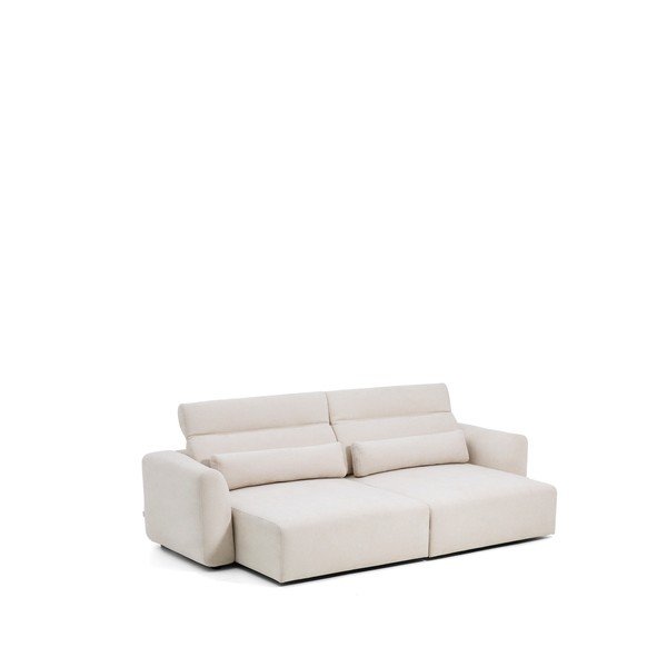 Beżowa częściowo rozkładana/rozkładana sofa z tkaniny szenilowej z szezlongiem 290 cm Lares – Kave Home-image-4