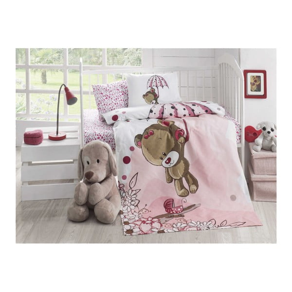 Dziecięca pikowana narzuta bawełniana Baby Pique Pinkie, 95x145 cm