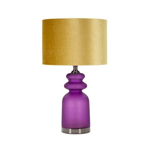 Żółto-fioletowa lampa stołowa z tekstylnym kloszem (wysokość 57,5 cm) Milva Two – Mauro Ferretti