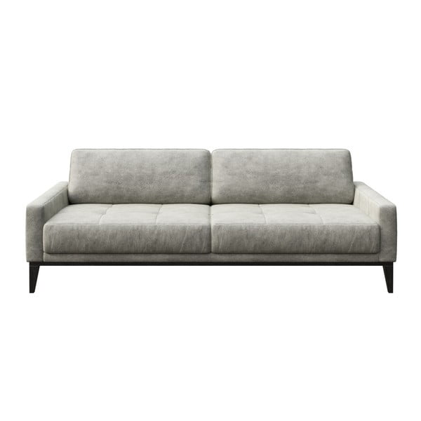 Szara sofa ze sztucznej skóry MESONICA Musso Tufted, 210 cm