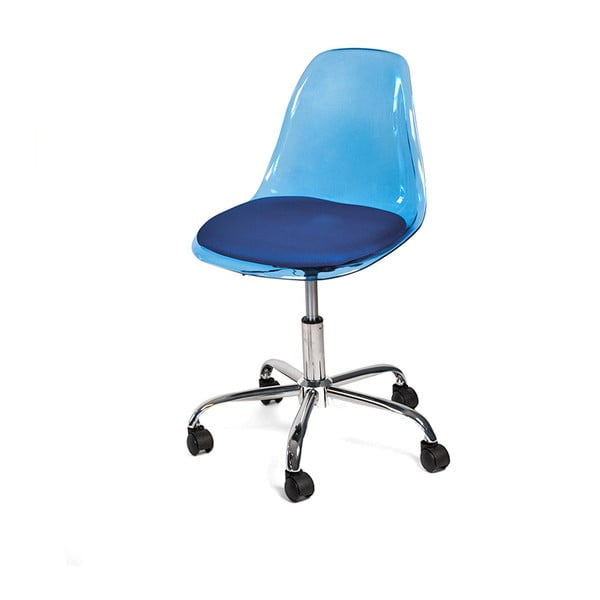 Krzesło biurowe na kółkach Plato, niebieskie