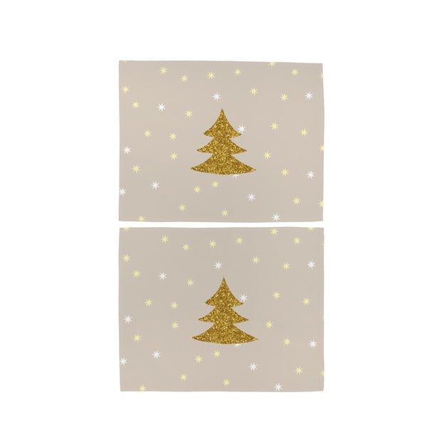 Tekstylna mata stołowa 2 szt. ze świątecznym motywem 35x45 cm Gold Tree – Butter Kings