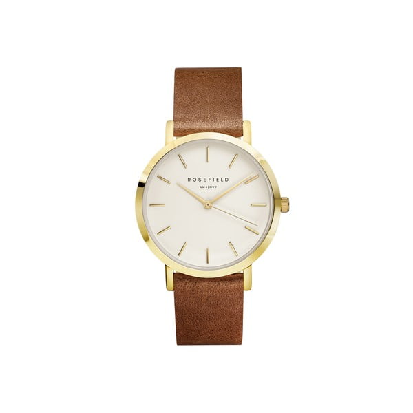 Złoto-brązowy zegarek damski Rosefield The Gramercy