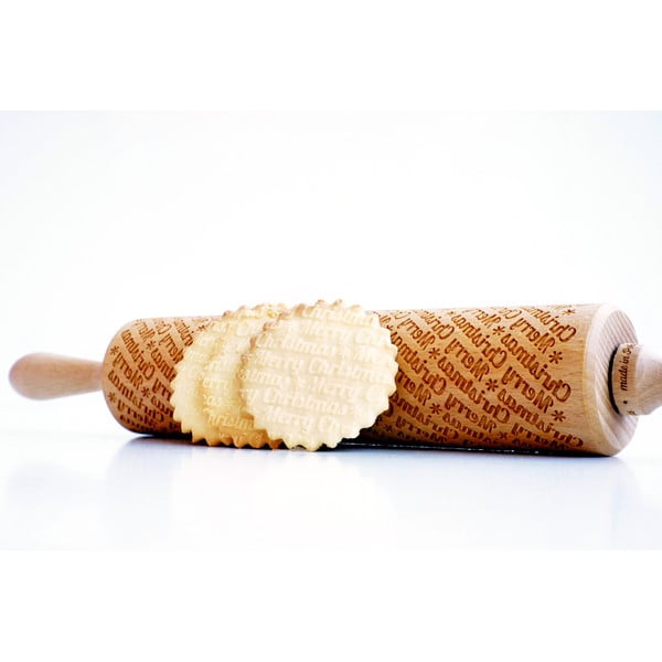 Drewniany grawerowany świąteczny wałek do ciasta Valek Merry Christmass-image-3