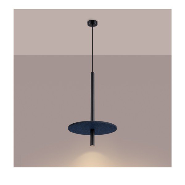 Ciemnoniebieska/beżowa metalowa lampa wisząca ø 30 cm Rilu – Sollux-image-2