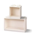 Zestaw 2 dziecięcych białych półek ściennych LEGO® Brick