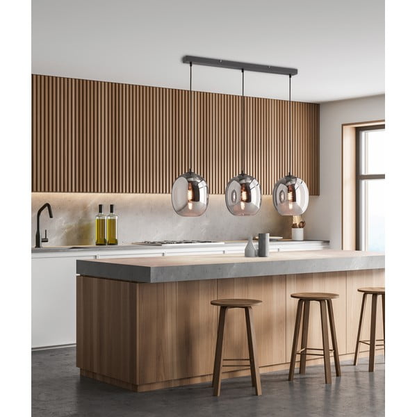 Czarna lampa wisząca ze szklanym kloszem Nayla – Fischer & Honsel-image-1